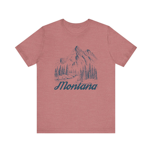 Montana Graphic Tee - Mountain Illustration Montana T Shirt