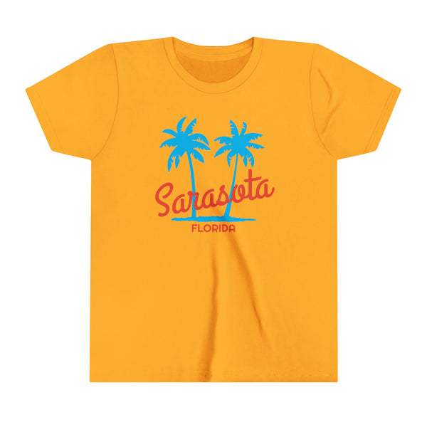 Sarasota, Florida Youth Shirt - Retro Palm Tree Sarasota Kid's T-Shirt