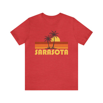 Sarasota, Florida T-Shirt - Retro Unisex Sarasota Shirt - Palm Stripe Horizon
