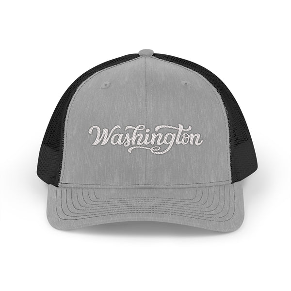 Washington Snapback Trucker Cap - Embroidered Washington Hat