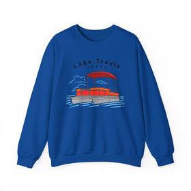 Buy royal Lake Travis, Texas Sweatshirt - Pontoon Boat Sweatshirt