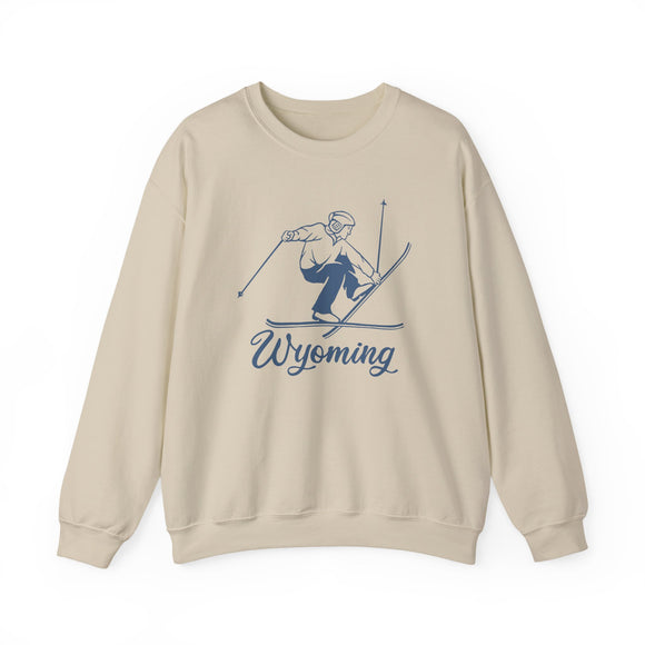 Wyoming Sweatshirt - Vintage Skiing Graphic Crewneck