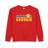 Georgia Toddler Sweatshirt - Retro Sun Georgia Toddler Crewneck Sweatshirt