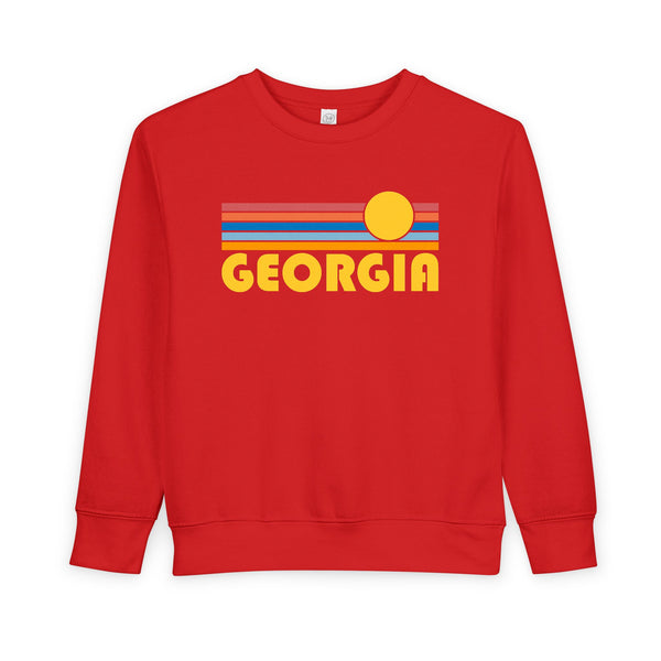 Georgia Toddler Sweatshirt - Retro Sun Georgia Toddler Crewneck Sweatshirt