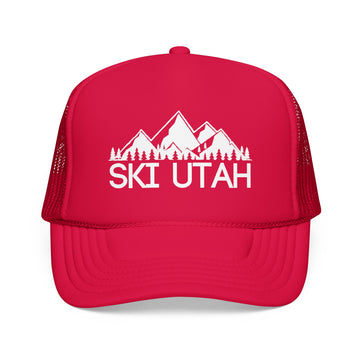 Buy red Ski Utah Trucker Hat - Ski Utah Cap
