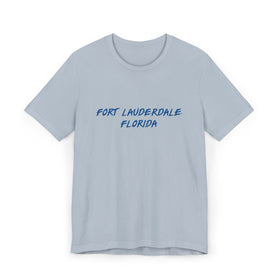 Buy light-blue Fort Lauderdale T-Shirt | 100% Cotton Retro Florida Tee