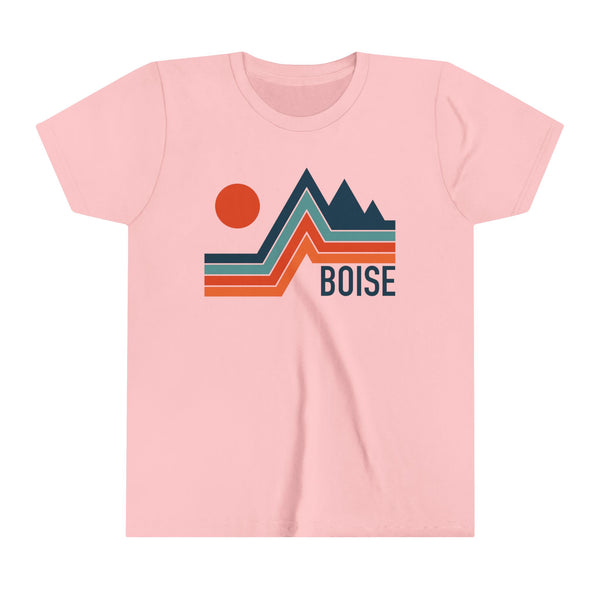Boise, Idaho Youth Shirt - Retro Mountain Boise Kid's T-Shirt