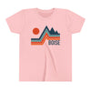 Boise, Idaho Youth Shirt - Retro Mountain Boise Kid's T-Shirt