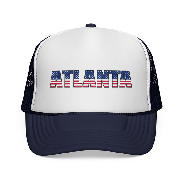 Atlanta Georgia Stars and Stripes Trucker Hat | Patriotic City Flag Design