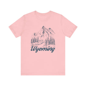 Buy pink Wyoming Graphic Tee - Mountain Illustration Wyoming T Shirt