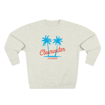 Buy oatmeal-heather Premium Clearwater, Florida Sweatshirt - Retro Unisex Sweatshirt