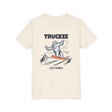 Truckee, California Yeti Snowboard Youth Tee - Kids Skiing Shirt