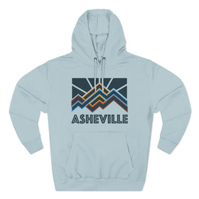 Buy blue-mist Asheville, North Carolina Hoodie - Retro Mountain Unisex Sweatshirt