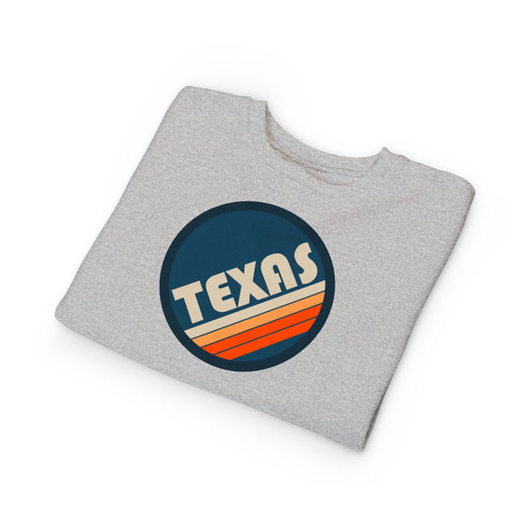Texas Toddler Sweatshirt - Retro Texas Toddler Crewneck Sweatshirt