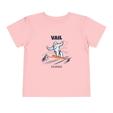 Buy pink Vail, Colorado Yeti Snowboard Toddler Tee