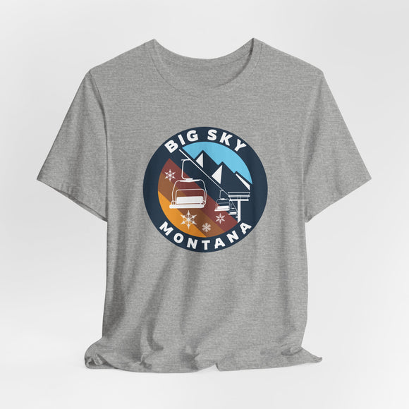Big Sky, Montana T Shirt - Retro Ski Lift Tee