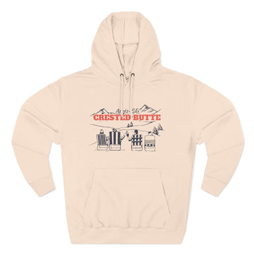 Buy pale-pink Premium Crested Butte, Colorado Après-ski Hoodie - Unisex Sweatshirt