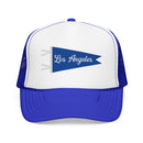 Los Angeles, California Pennant Foam Trucker Hat — Vintage Mesh Cap-1