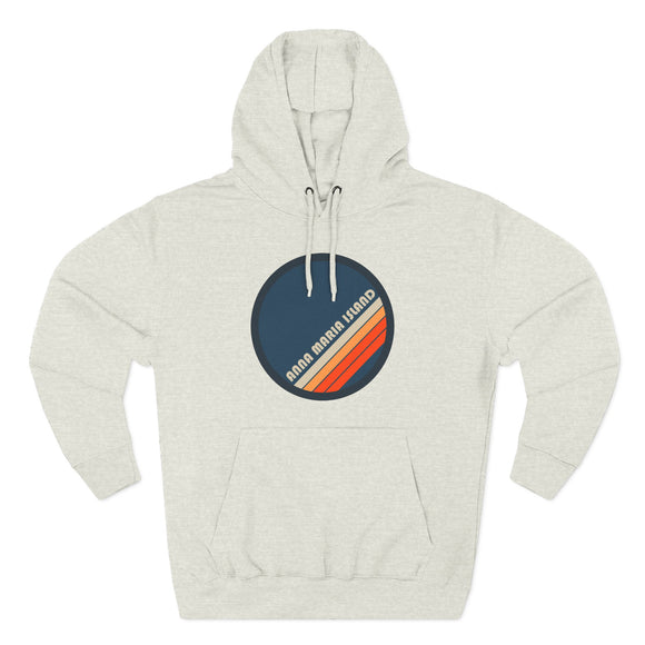 Premium Anna Maria Island, Florida Retro Circle Hoodie — Vintage 70s Striped Logo Pullover