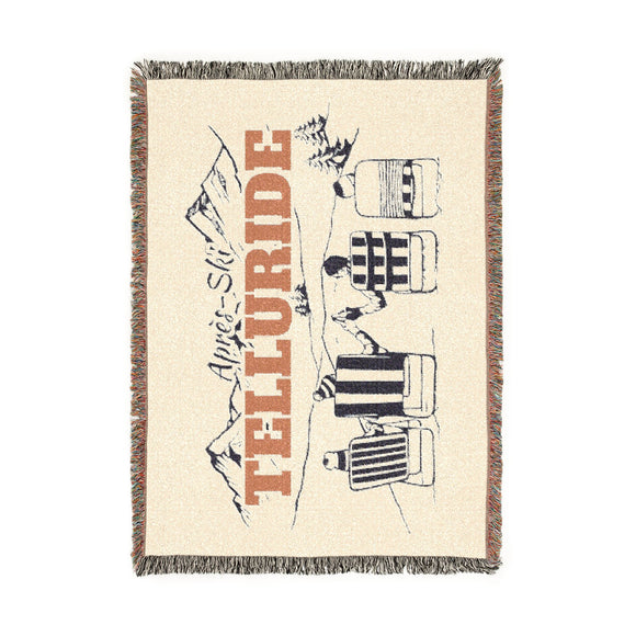 Telluride, Colorado Ski Town Throw Blanket | Mountain Woven Blanket