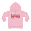 Boulder Toddler Hoodie - Retro Mountain Sun Unisex Boulder Toddler Sweatshirt