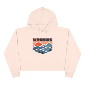 Women's Wyoming Crop Hoodie - Premium Mountain Crop Wyoming Sweatshirt