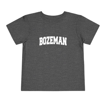 Buy dark-heather-grey Bozeman, Montana Toddler Graphic Tee - Kids Bozeman Vacation Shirt