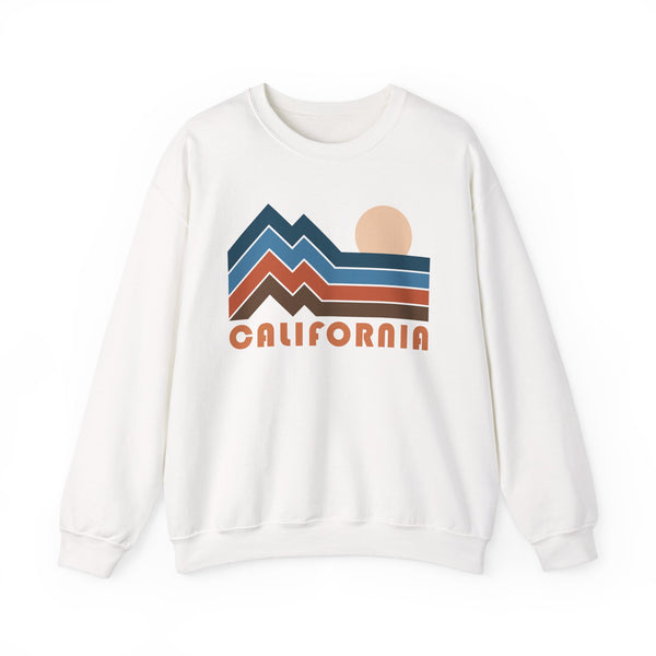 California Sweatshirt Retro Mountains, California Unisex Graphic Crewneck