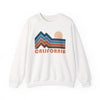 California Sweatshirt Retro Mountains, California Unisex Graphic Crewneck