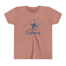 Wyoming Youth Vintage Snow Ski Graphic Tee - Kids T Shirt-1