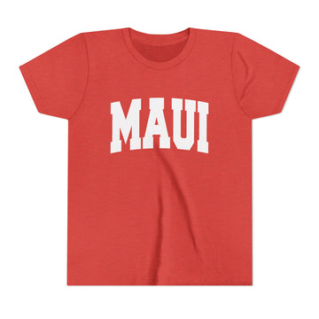 Buy heather-red Maui, Hawaii Youth Graphic Tee - Kids Maui T Shirt