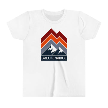 Breckenridge, Colorado Youth Shirt - Retro Mountain Breckenridge Kid's T-Shirt - Chevron Peaks - 0