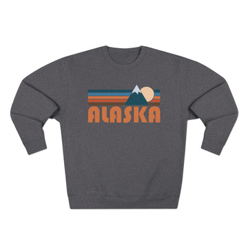 Buy charcoal-heather Premium Alaska Retro Mountain Graphic Sweatshirt