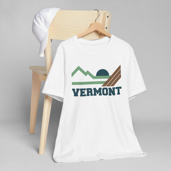 Vermont Retro Mountains Sunset T-Shirt | Vintage Vermont Tee