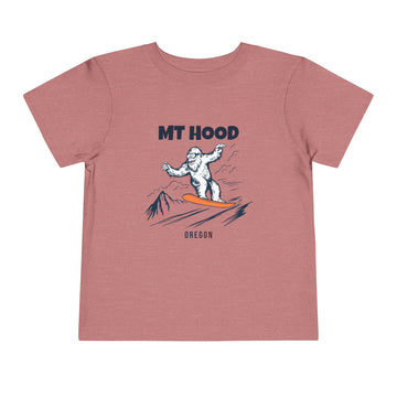 Buy heather-mauve Mt Hood, Oregon Yeti Snowboard Toddler Tee