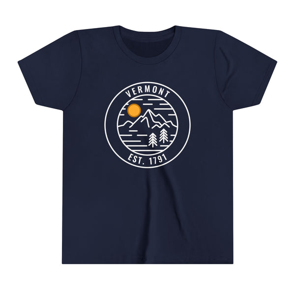 Vermont Youth Shirt - Retro Mountain Vermont Kid's T-Shirt