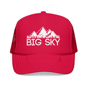 Buy red Big Sky, Montana Trucker Hat - Big Sky Cap