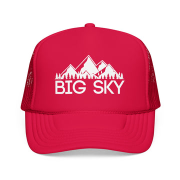 Buy red Big Sky, Montana Trucker Hat - Big Sky Cap