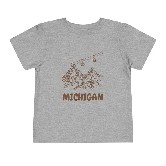 Michigan Toddler T-Shirt — Vintage Gondola Ski Mountain Tee