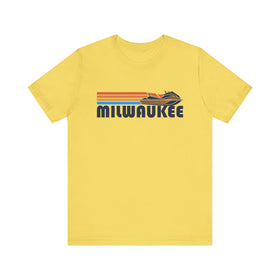 Buy maize-yellow Milwaukee, Wisconsin T Shirt - Retro Jetski PWC Graphic Tee