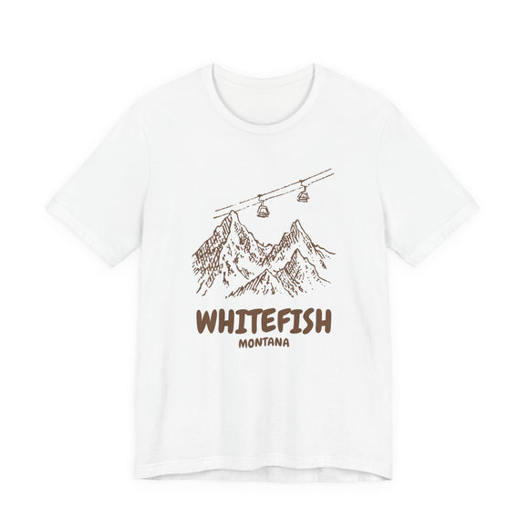 Whitefish, Montana Mountain T-Shirt — Vintage Gondola Ski Mountain Tee