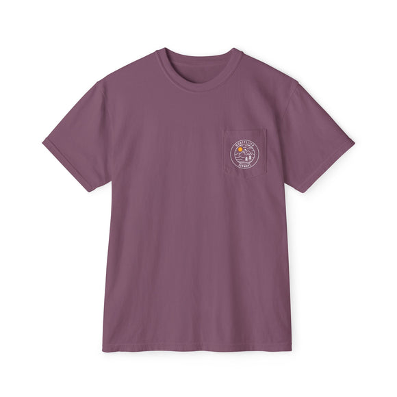 Montpelier, Vermont Pocket Tee Shirt, Garment-Dyed Shirt, Mountain Graphic Tee, Comfort Colors