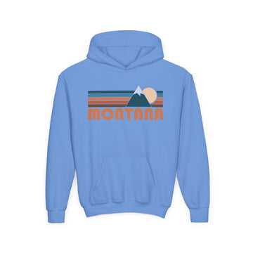 Montana Youth Hoodie - Retro Mountain Montana Youth Sweatshirt