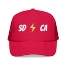 San Diego, California Retro Trucker Hat - Lightning Foam Cap-3