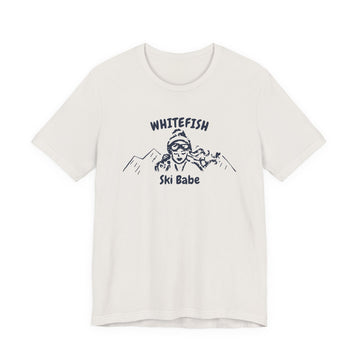 Buy vintage-white Whitefish, Montana Ski Babe T‑Shirt - Retro Skiing Graphic Tee