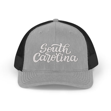 Buy heather-grey-black South Carolina Snapback Trucker Cap - Embroidered South Carolina Hat