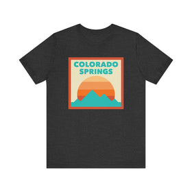 Retro Colorado Springs, Colorado T-Shirt, Mountain Sun Tee, Unisex Graphic Shirt, Vintage Top, Outdoor Adventure Clothing