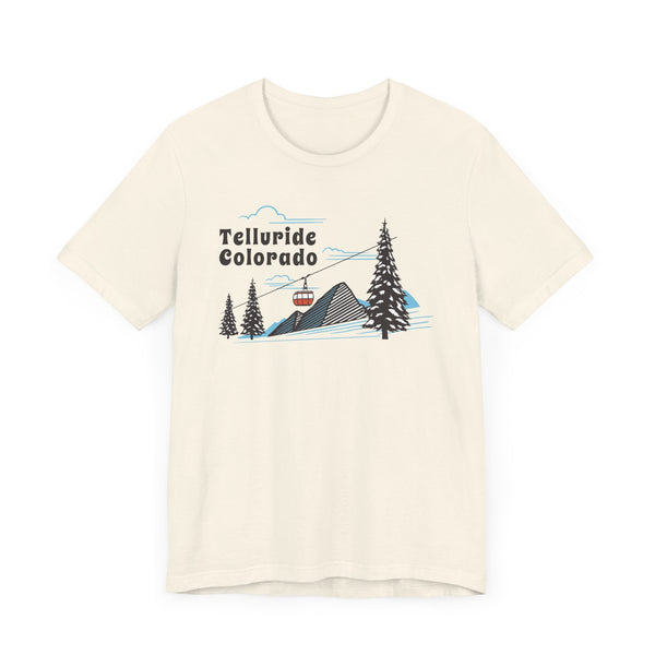 Telluride, Colorado T-Shirt - Retro Ski Mountain Gondola Unisex Telluride Shirt