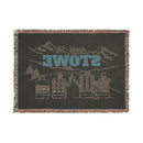 Stowe, Vermont Ski Town Throw Blanket | Mountain Woven Blanket-5