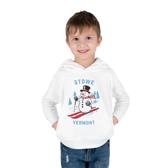 Stowe, Vermont Toddler Hoodie - Unisex Stowe Skiing Snowman Sweatshirt